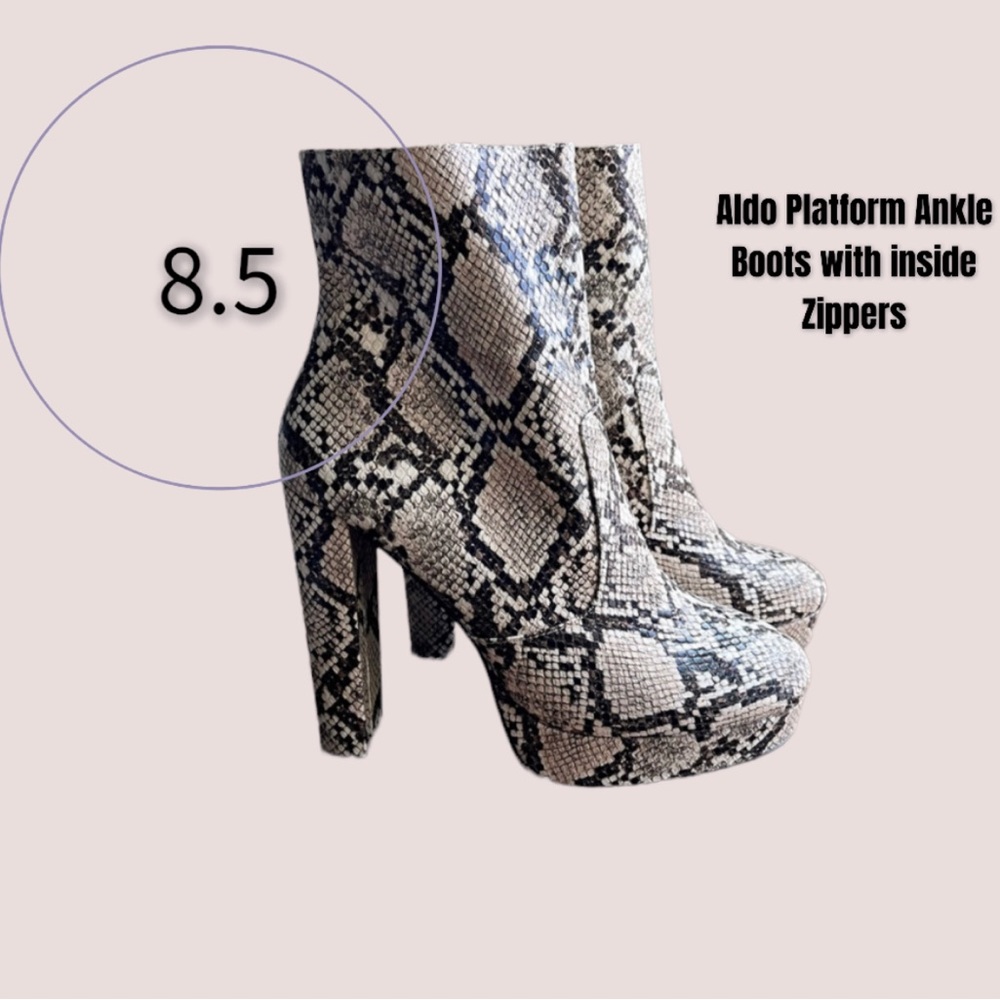 Aldo Snakeskin Platform Boots